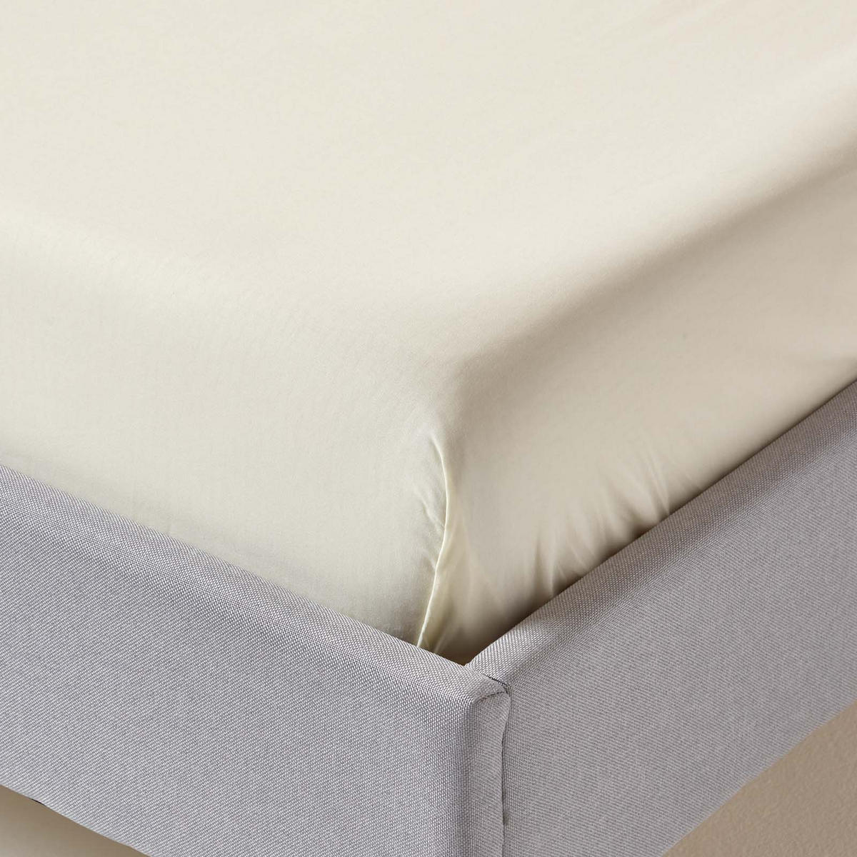 BETTLAKEN ohne Gummizug, Ägyptische Baumwolle, Fadendichte 200 - Creme, Textil (180/290cm) - Homescapes