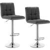 BARHOCKER 2er Set, drehbar, Leinen, Dunkelgrau - Dunkelgrau/Silberfarben, Textil/Metall (44/92/38.5cm) - Woltu