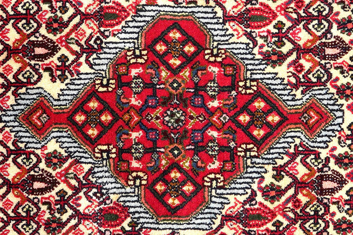 LÄUFER Orient handgeknüpft Assadabad Beige, Rot 190/81 cm Schurwolle - Beige/Rot, Textil (81/190cm) - Looma