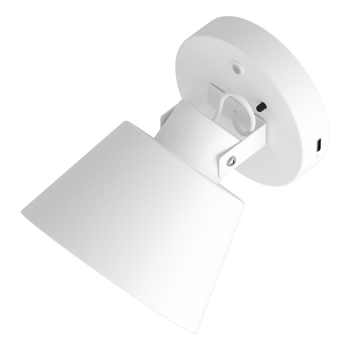 AKKU-WANDLEUCHTE inkl. Fernbedienung - 3-Stufen-Dimmer - Eisen - Weiß, Metall (12/15/16cm) - home24
