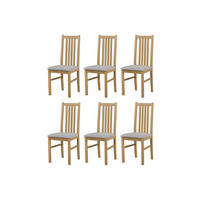 STUHL 6er ONTIKA 1, grandson - Eichefarben/Silberfarben, Holz (43/94/40cm) - Leaf Design