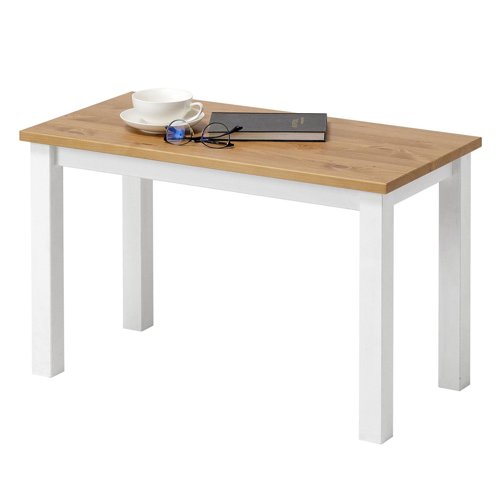 COUCHTISCH Massivholz 38/75/45 cm - Braun/Weiß, Holz (38/75/45cm) - hagge home