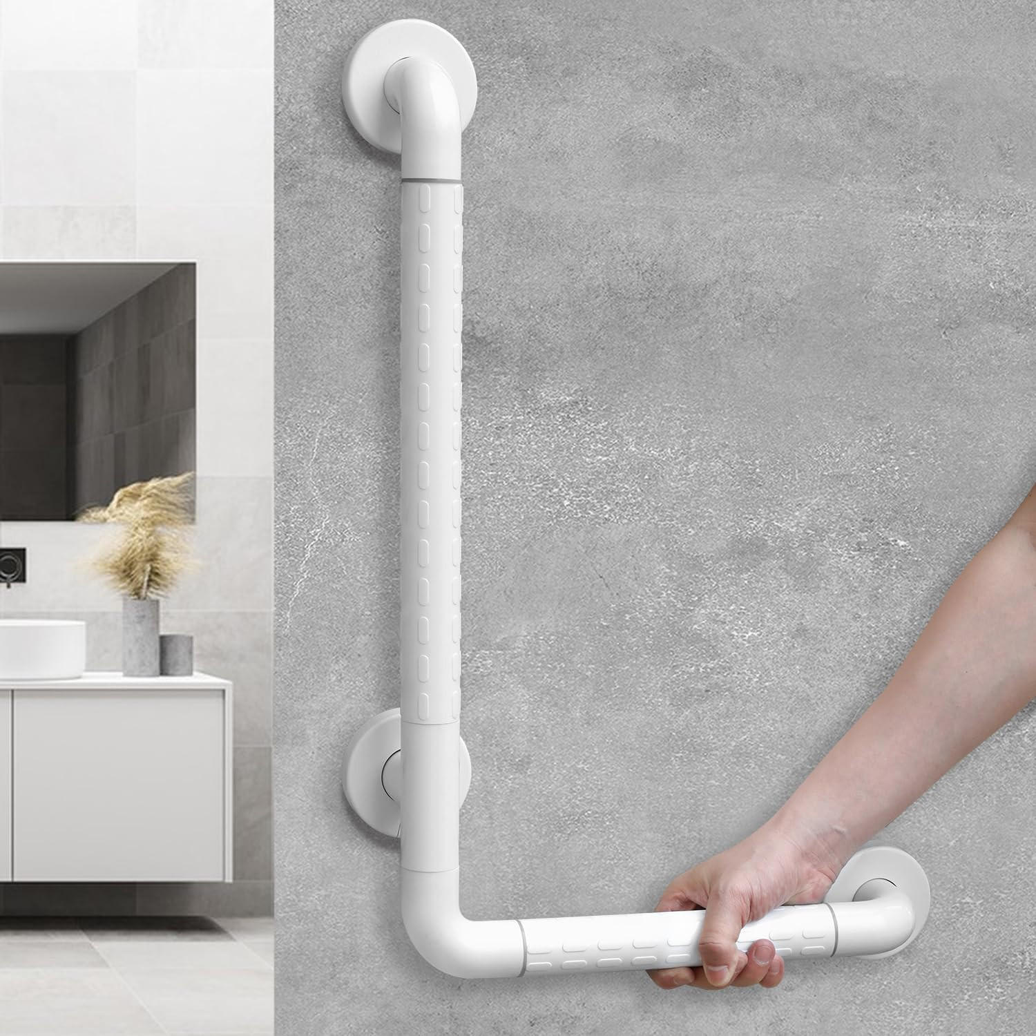HALTEGRIFF WC Dusche Edelstahl 40/60 cm Für Senioren - Silberfarben, Metall (4.5/60/40cm)