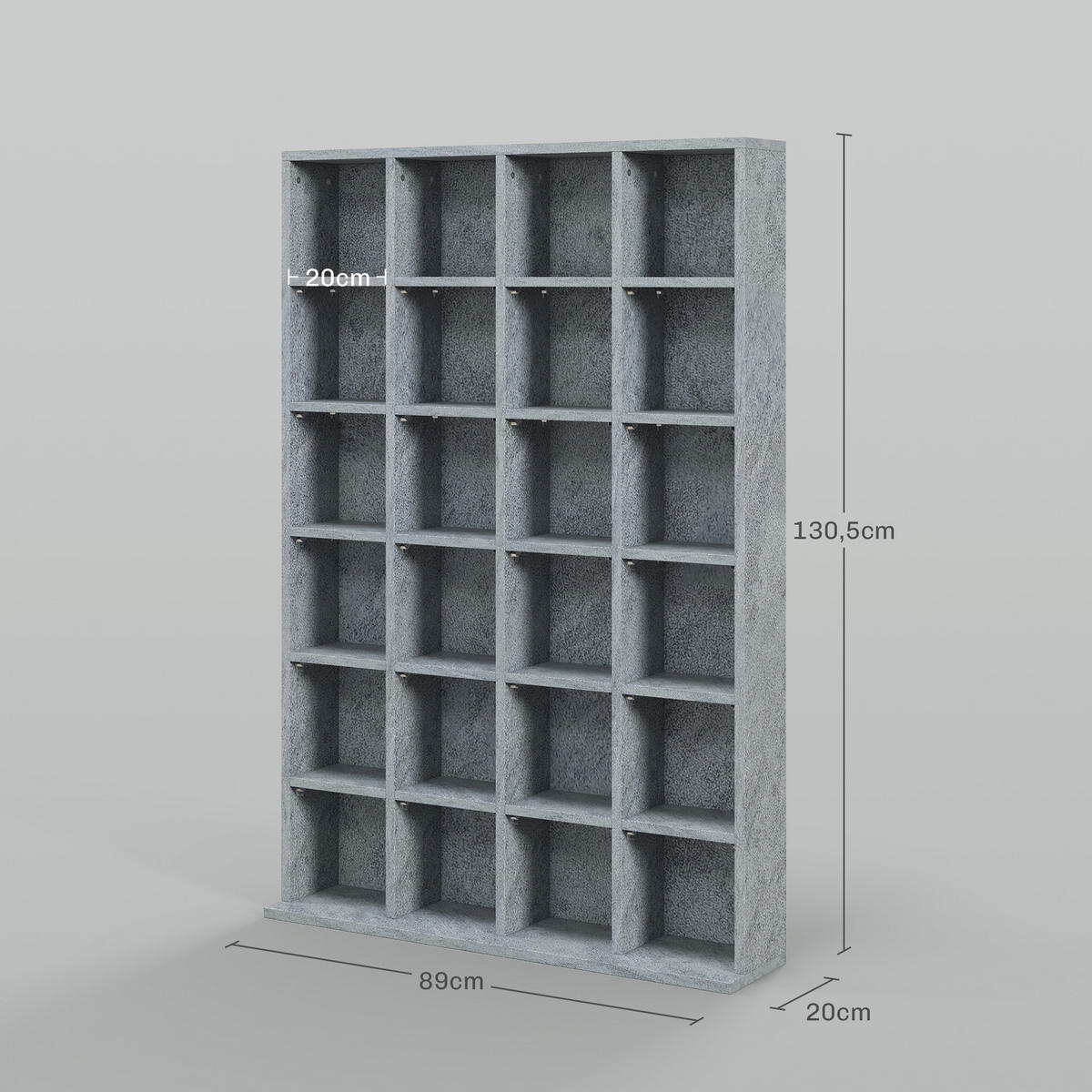 CD-REGAL DE-14449 für 456 CDs/336 DVDs, verstellbare Böden Grau - Grau, Holzwerkstoff (20/130.5/89cm) - ComfortXL