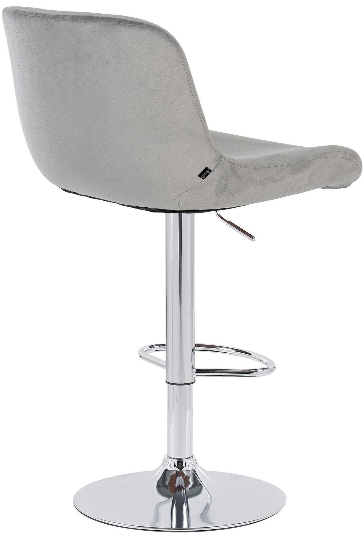 BARHOCKER 2er Set Samt Grau - Chromfarben/Grau, Textil/Metall (50/85/50cm) - CLP