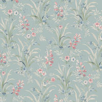 VLIESTAPETE Mosedale Posy Dark Duck Egg Blue - Dunkelblau, Papier/Kunststoff (52/1000cm) - Graham & Brown