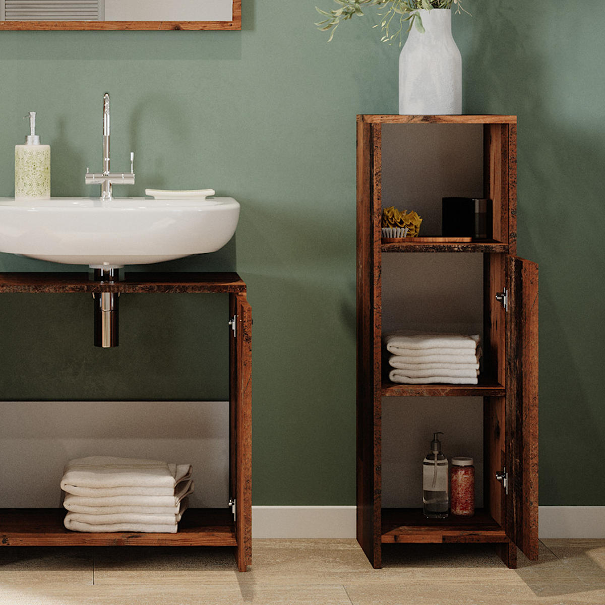 Wildeiche, Holzwerkstoff (30/95/30cm) - Vicco