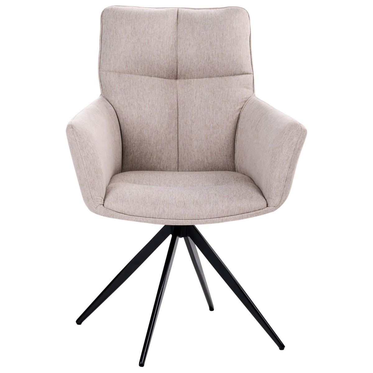 JÍDELNÍ ŽIDLE otočná Látka Béžová Corbie - béžová, textil (62/89/67cm) - Beliani