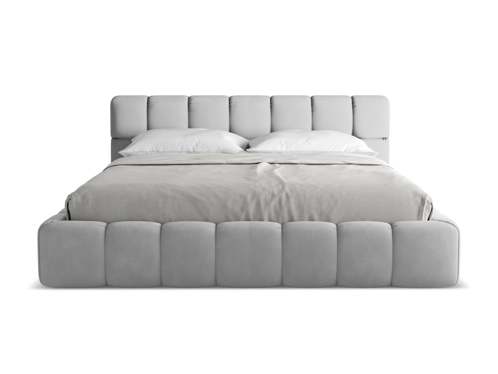 POLSTERBETT mit Bettkasten und Lattenrost 200x228 Grau - Hellgrau/Schwarz, Kunststoff/Textil (180/200cm) - Makamii