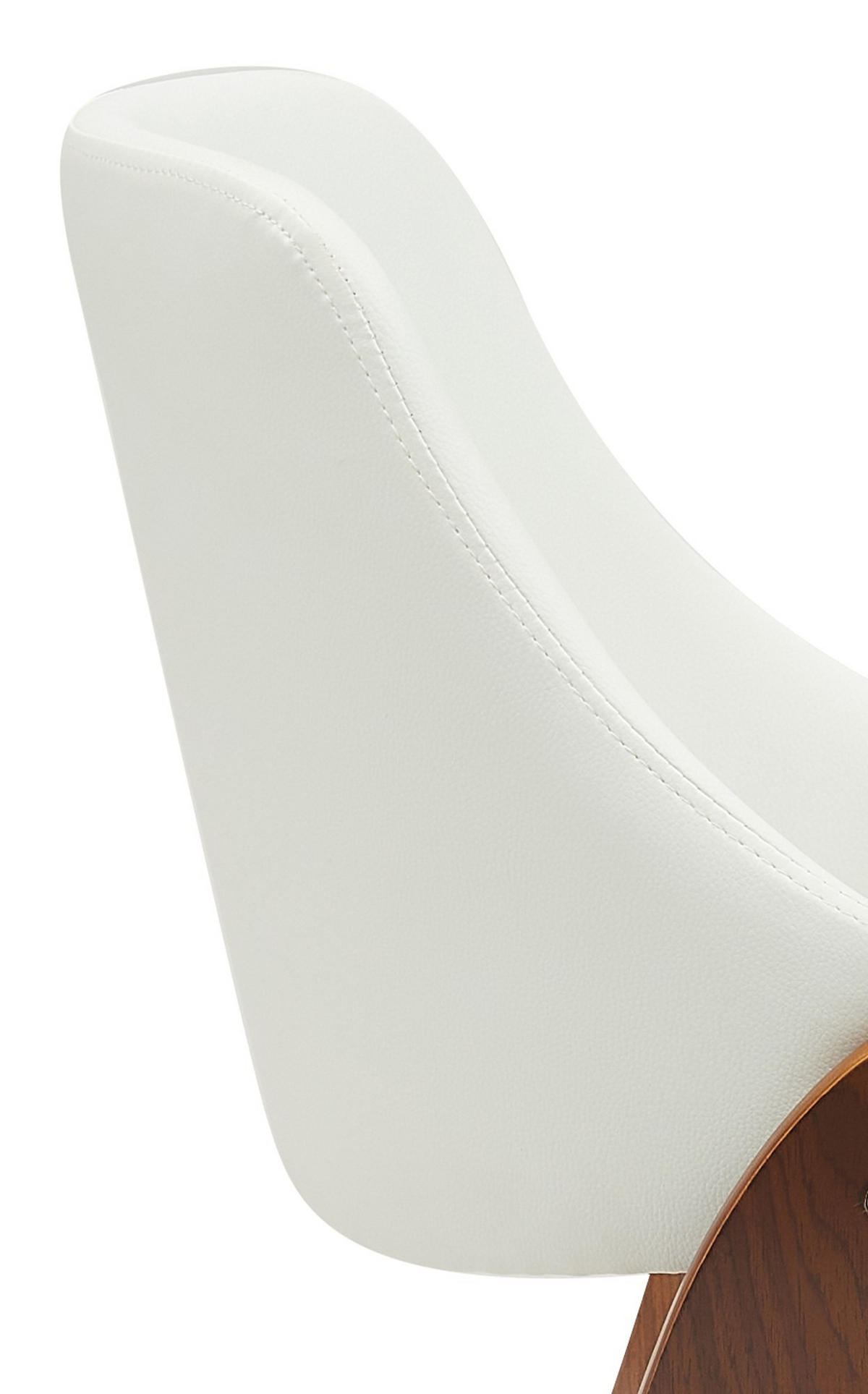 ESSZIMMERSTUHL Lederlook Walnuss/Weiß - Walnussfarben/Weiß, Holz/Textil (52/86/54cm) - CLP