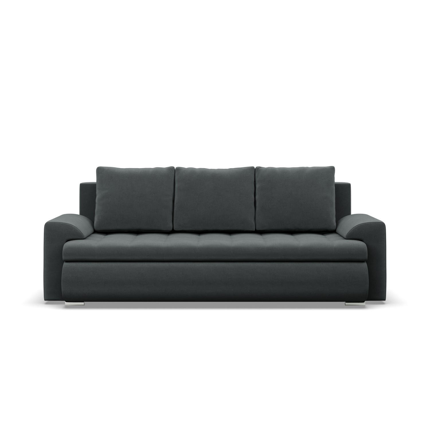 SOFA 3-SITZER MIT SCHLAFFUNKTION FORESTA, Dunkelgrau - Dunkelgrau, Textil (222/92/96cm)