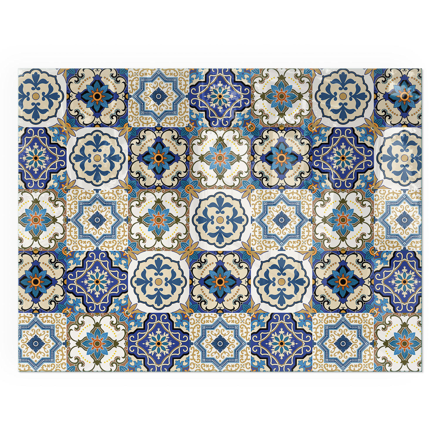 GLASPLATTE für Kamin 80x60 cm - Blau, Glas (80/60/0.4cm) - TULUP