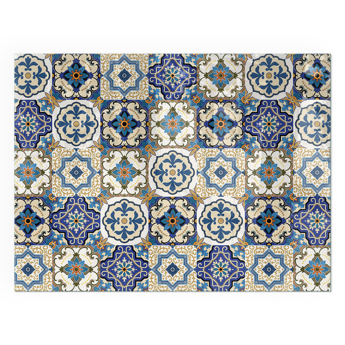 GLASPLATTE für Kamin 80x60 cm - Blau, Glas (80/60/0.4cm) - TULUP