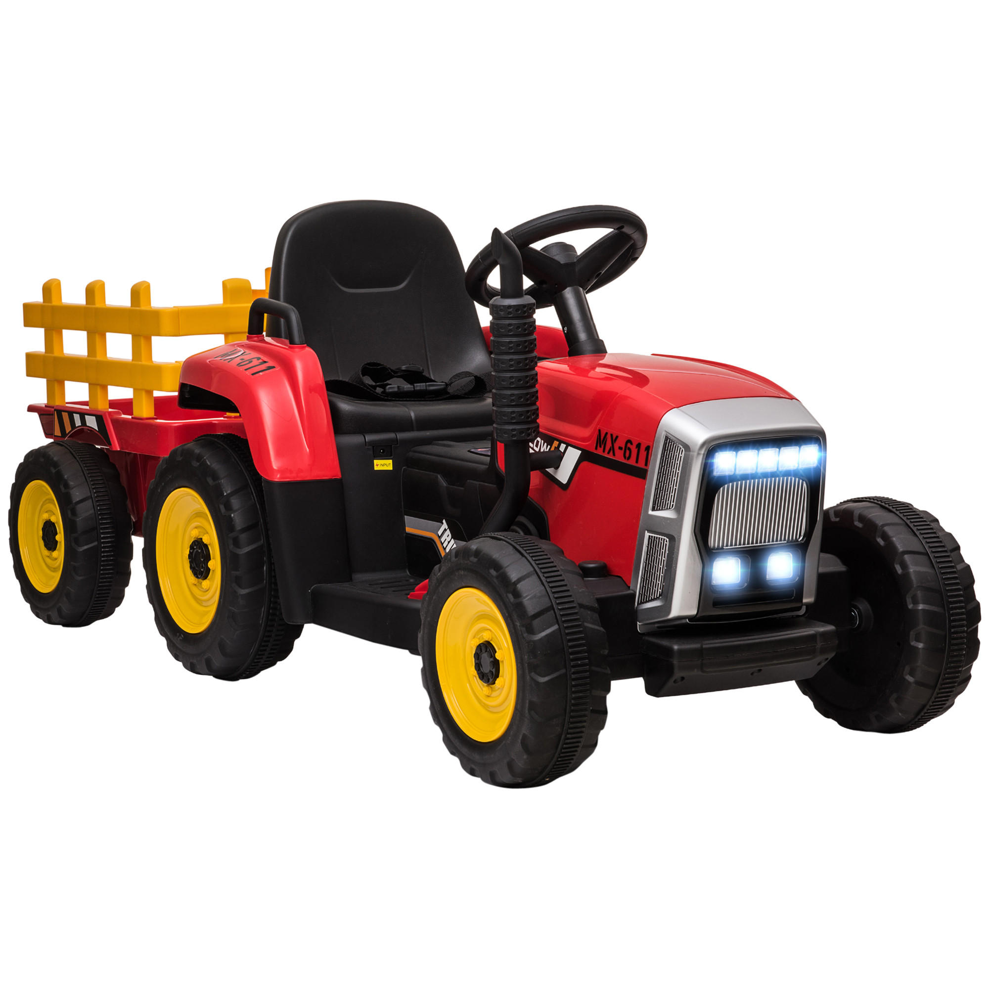 KINDER ELEKTROAUTO, Blau/Grün/Rot, Kunststoff+ Metall - Rot, Metall (136.5/50/52.5cm) - HOMCOM