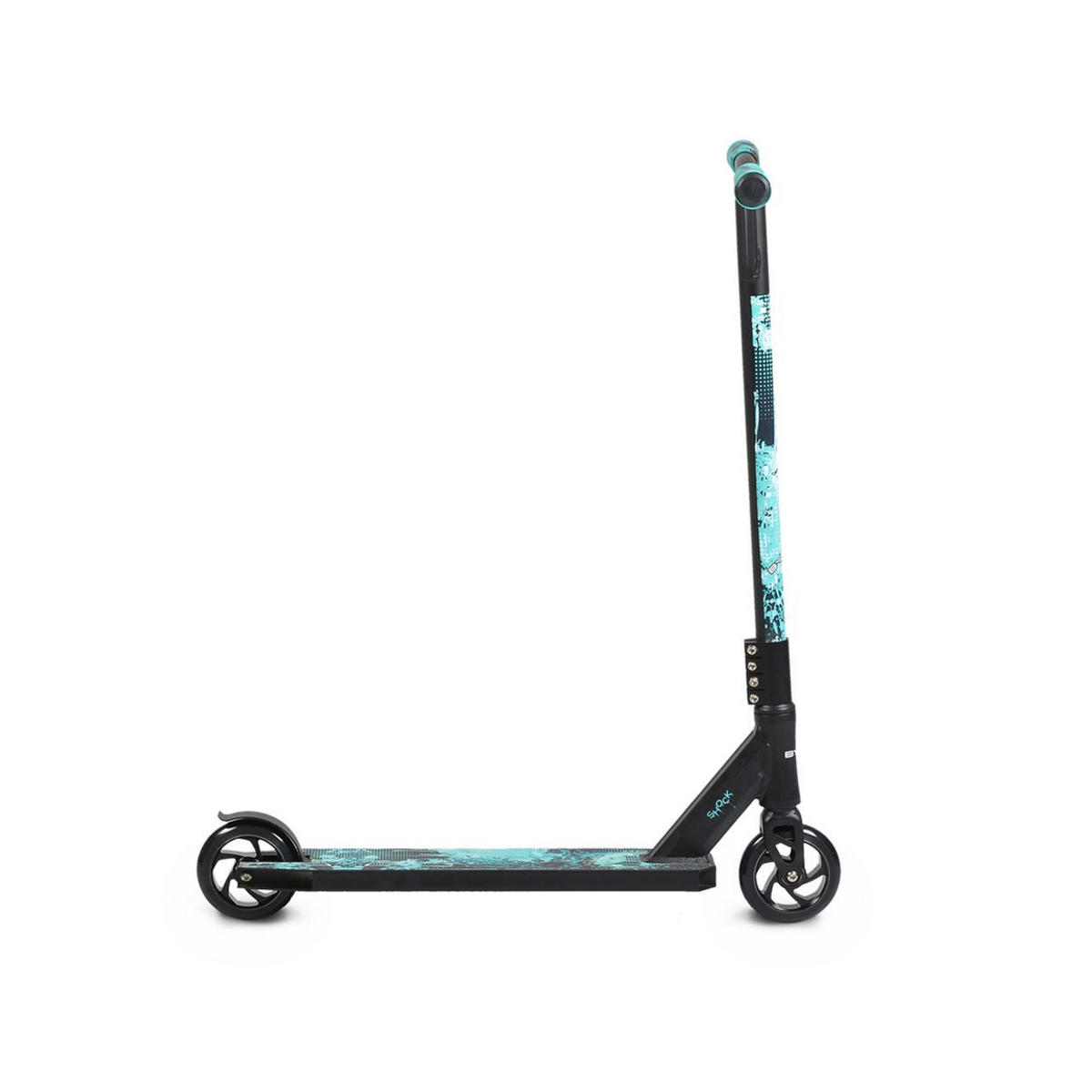 KINDERROLLER Shock blau Aluminium PU Räder, ABEC-9, Hinterradbremse, Stoßdämpfer - Blau, Metall (68/52/82cm)