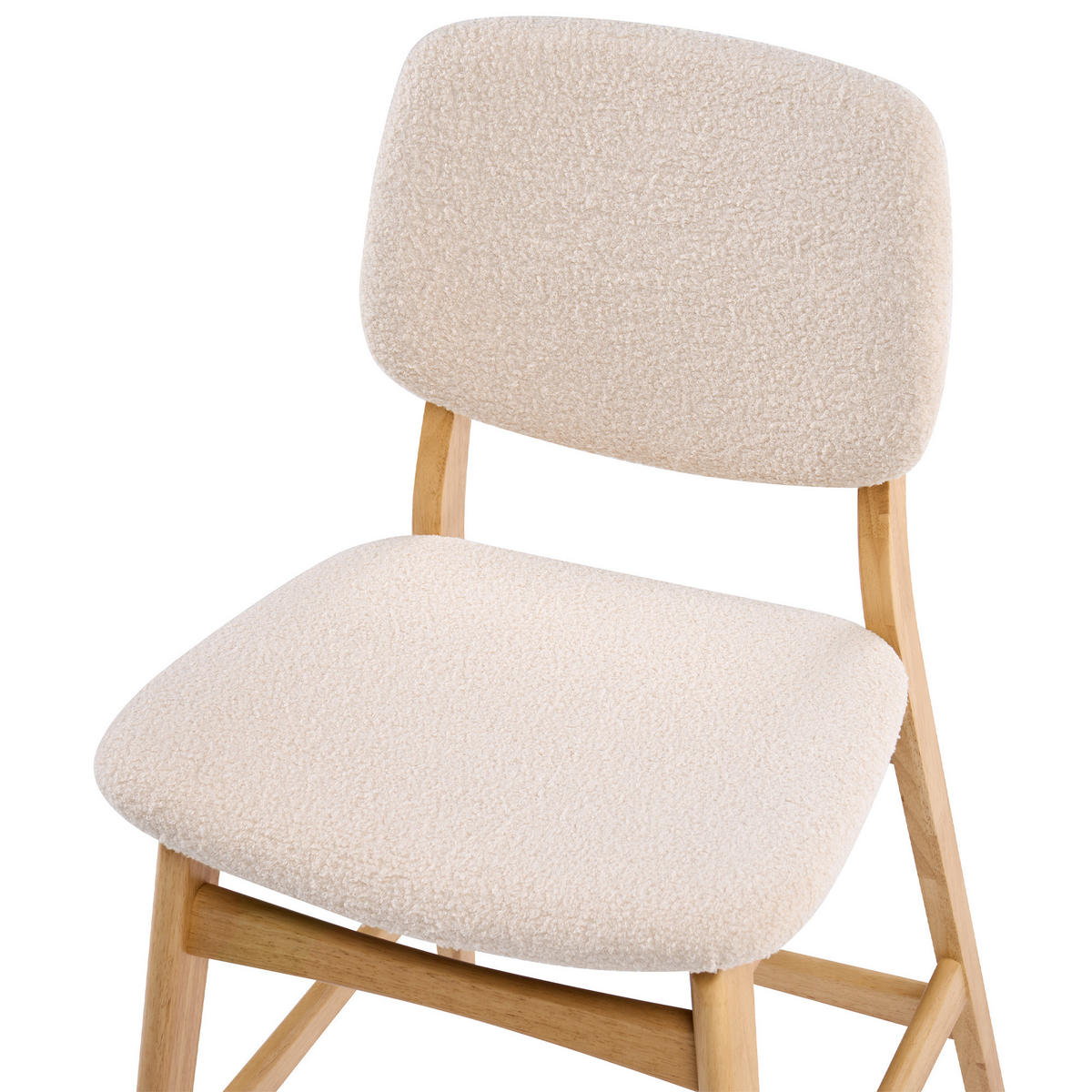 SCAUN DE BAR set de 2 bouclé maro deschis/bej Elaine - bej, material textil (53/98/62cm) - Beliani
