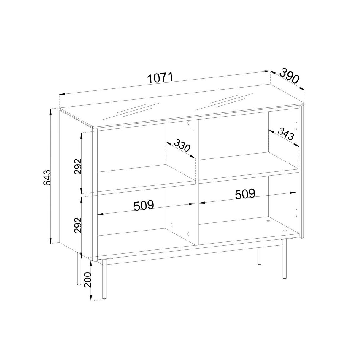 SIDEBOARD: Vicenza-Eiche, 107 x 84 x 39 cm - Eichefarben, Holzwerkstoff (107/84/39cm) - 3XE LIVING