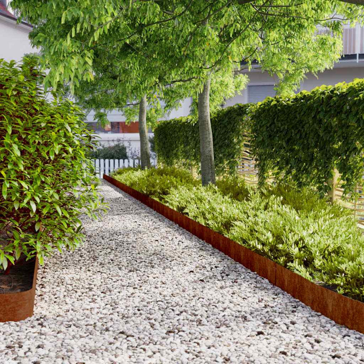 RASENKANTE, Flexibel, 15/103 cm, aus Stahl, in Rost-Optik, 10er-Set - Rostfarben, Metall (1.5/15/103cm) - vidaXL