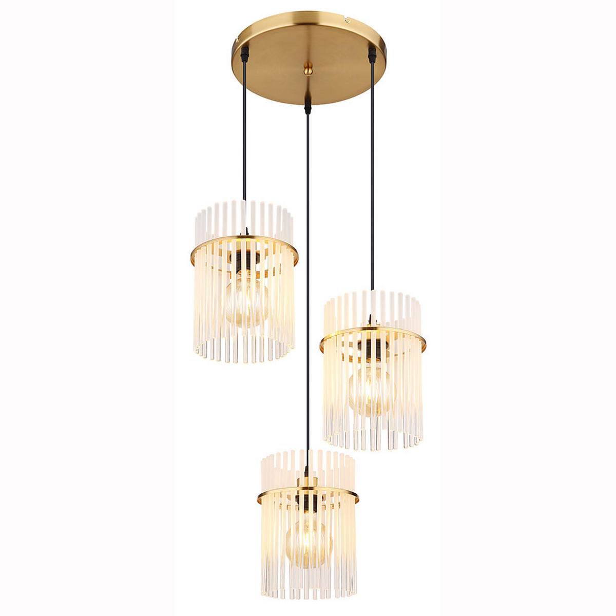LED HÄNGELEUCHTE Gorley Metall Gold - Goldfarben, Glas (47/47/140cm) - Globo Lighting