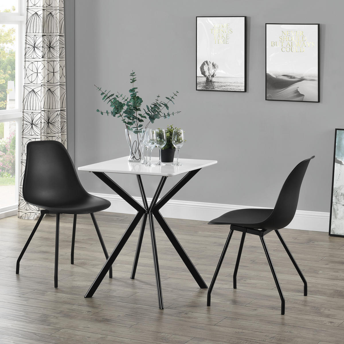 ESSTISCH Ankara - Weiß, Holzwerkstoff/Metall (60/60/75cm) - [en.casa]