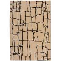 TEPPICH ARLEN, abstrakt, Creme-Schwarz, 120 x 170 cm - Beige, Textil (170/120cm) - KADIMA DESIGN