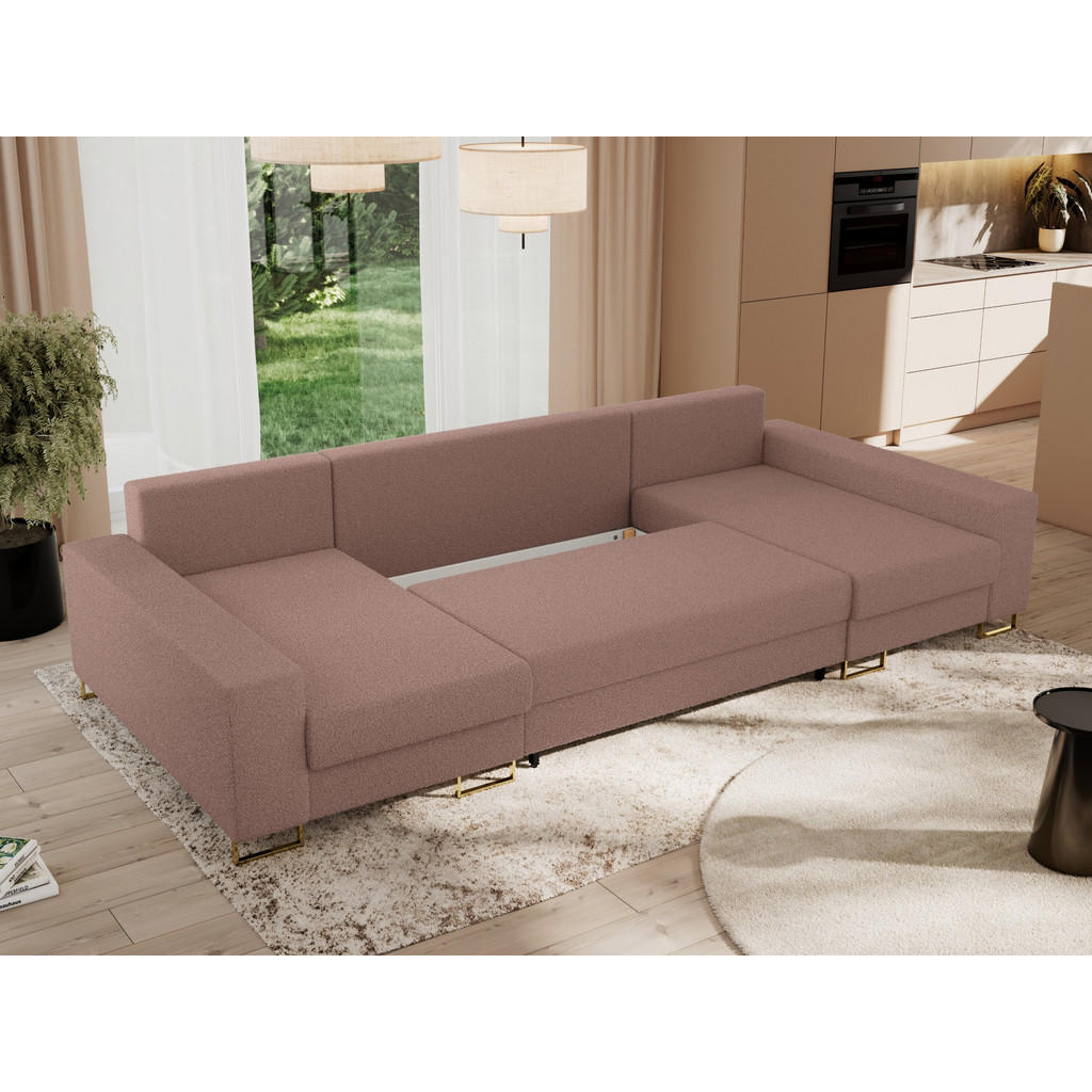 Thumbnail - MKS Wohnlandschaft, Rosa, Textil, 5-Sitzer, U-Form, 312x95x138 cm, Wohnzimmer, Sofas & Couches, Wohnlandschaften, Wohnla...
