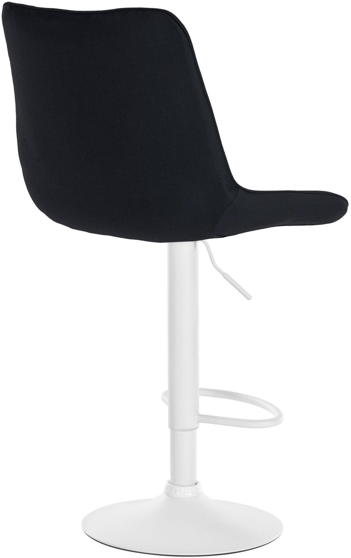 BARHOCKER RIO Schwarz Stoff Weiß - Schwarz, Textil/Metall (49.5/91/50cm) - DELUKE