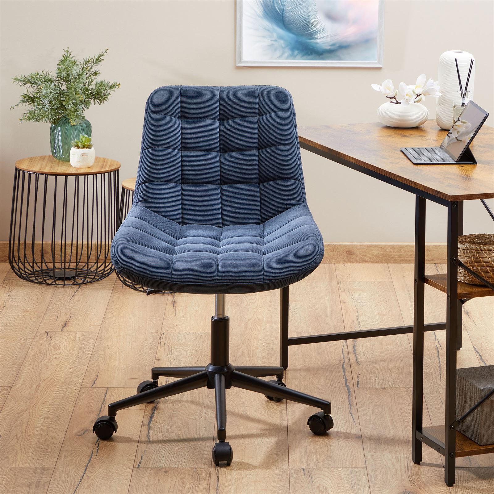 DREHSTUHL VASILO - Blau, Textil (54/80/61cm) - IDIMEX