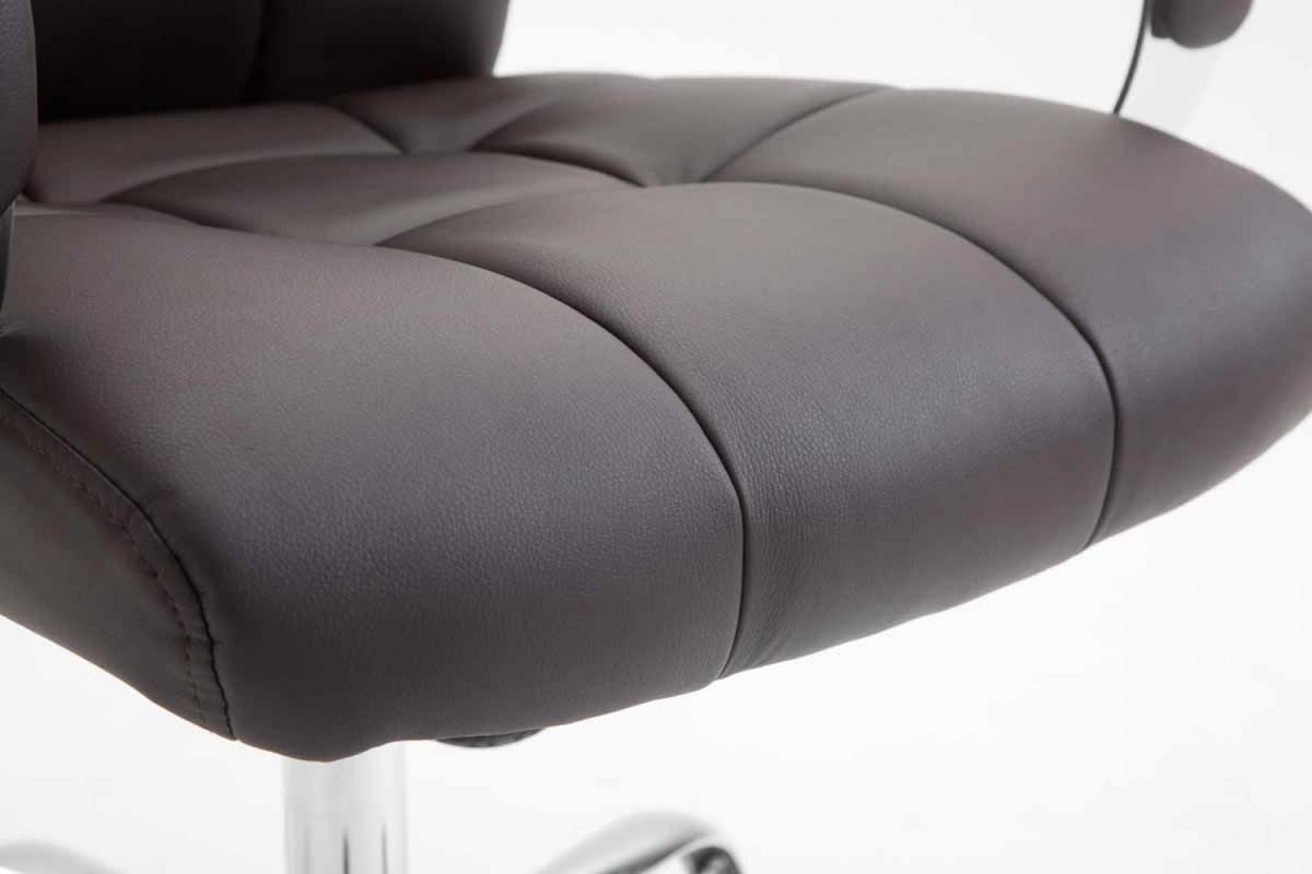 CHEFSESSEL Lederlook braun - Chromfarben/Braun, Textil/Metall (54/105/51cm) - CLP