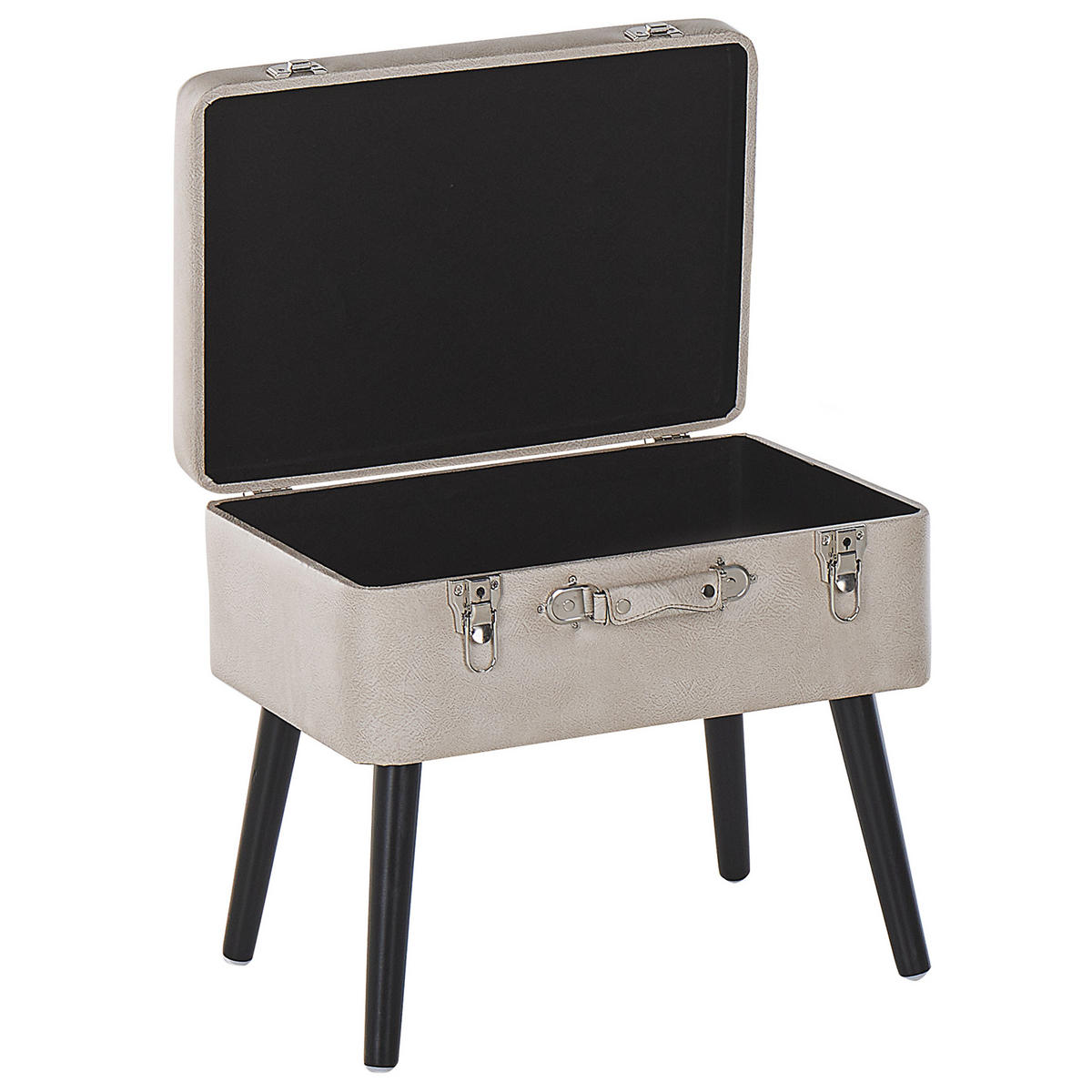 HOCKER Mallard 36/52/46 cm - Beige, Kunststoff/Textil (52/46/36cm) - Beliani