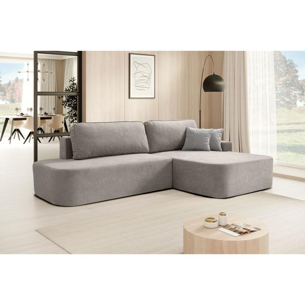 ECKSCHLAFSOFA Gavi cappuccino velours rechts - Cappuccino, Textil (269/171cm) - Beautysofa