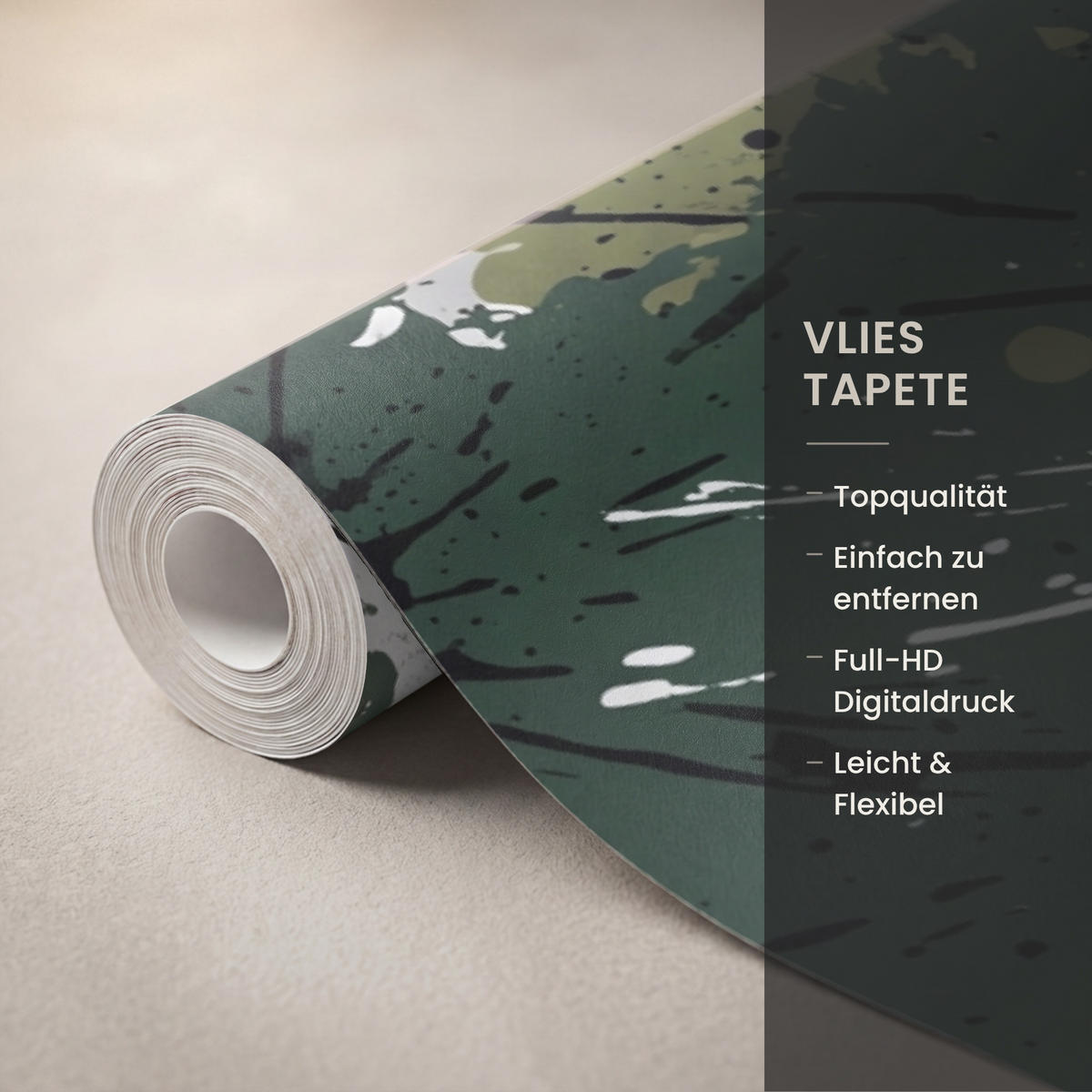 KINDERTAPETE - Fußball - Farbe - Spritzer - Grün - 160x200 cm - Dunkelgrün, Papier (160/200cm) - OnlyWow