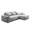 ECKSOFA L Form Rivolli Grau 260/179/98 cm – modernes Sofa fürs Wohnzimmer - Silberfarben/Grau, Textil/Metall (260/179cm) - AX Living