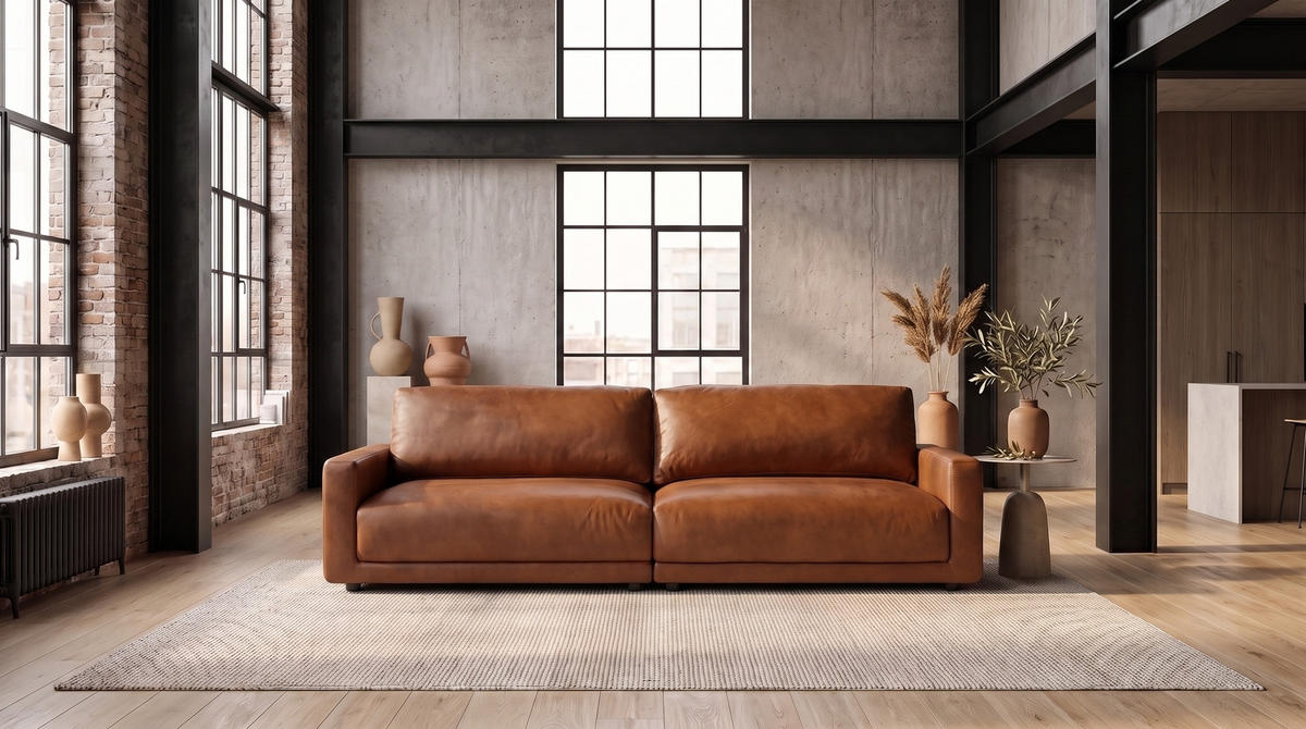 SOFA MARLIN Braun Lederfaserstoff - Dunkelbraun/Schwarz, Leder/Kunststoff (262/80/100cm) - KAWOLA