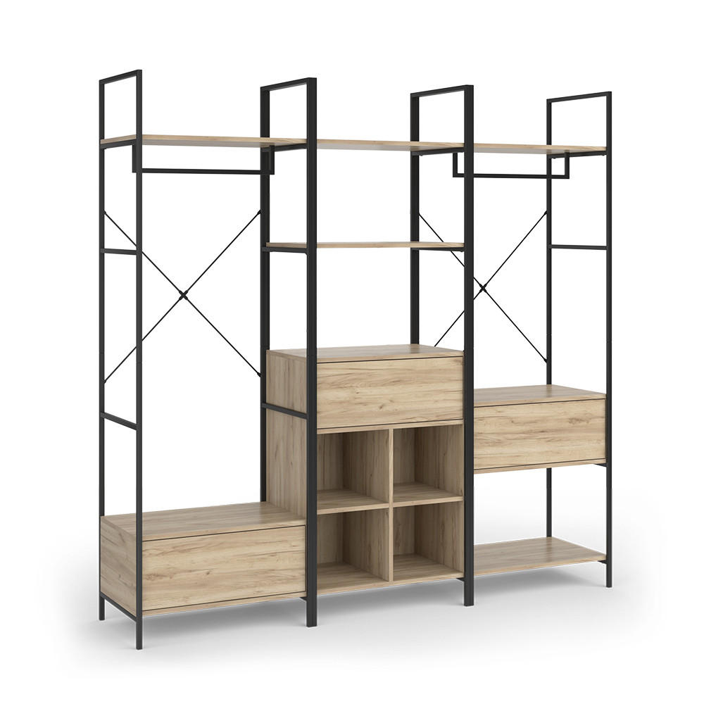 SET DE DULAPURI Enya Lemn 60x180 cm 3 părți - culoare naturală, compozit lemnos (60/180/40cm) - Vicco