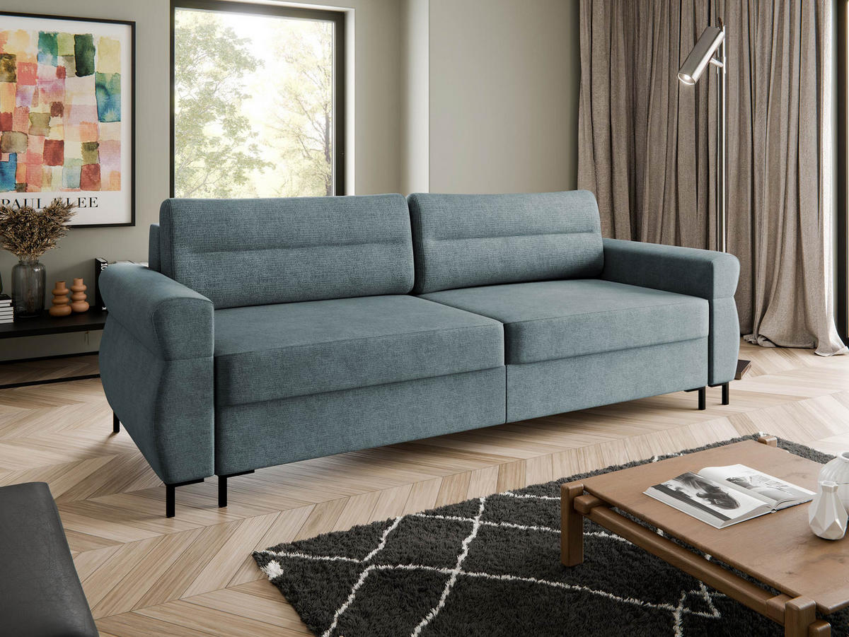 SCHLAFSOFA Berne - Blaugrau/Schwarz, Holz/Kunststoff (238/92/95cm) - MIRJAN24