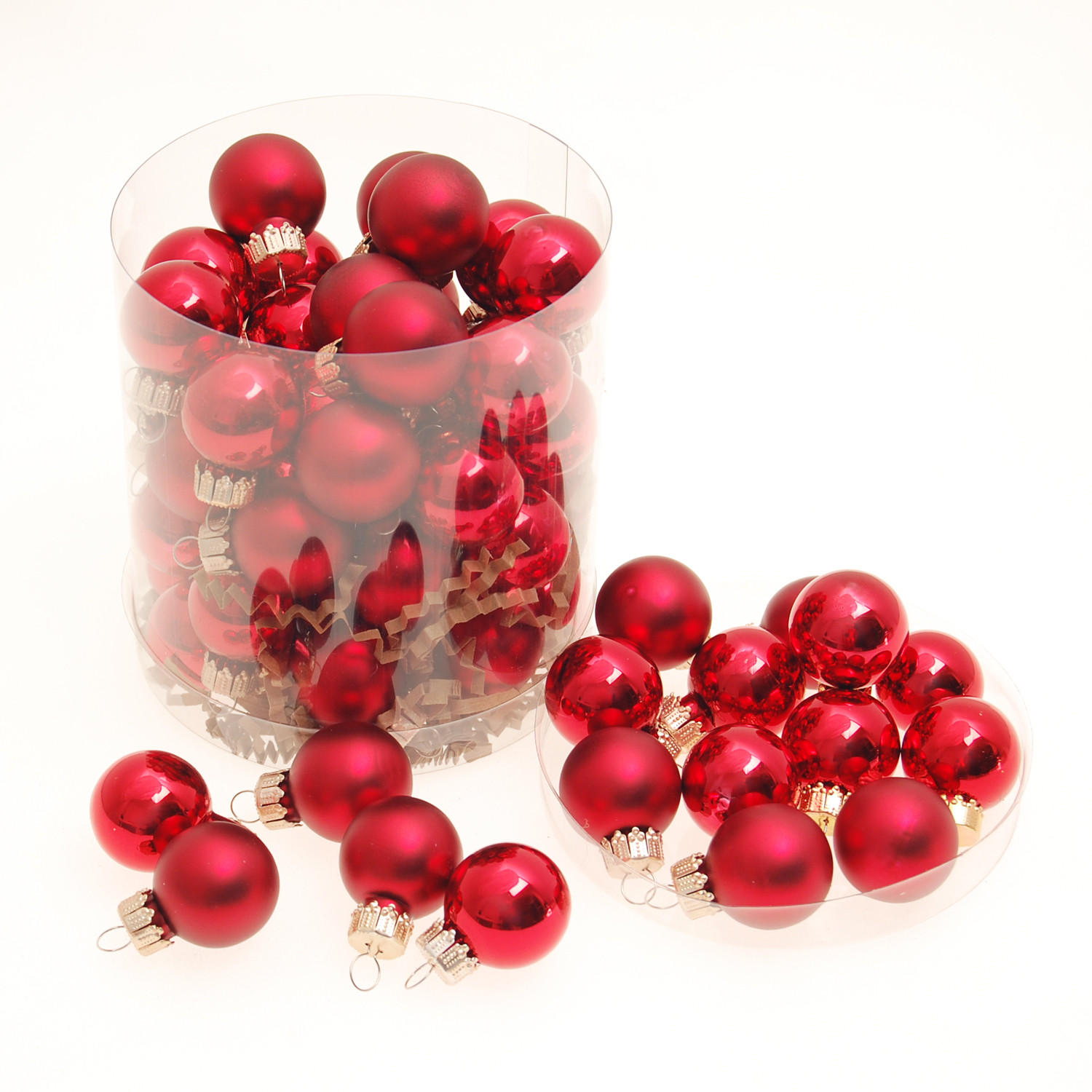 Krebs Glas Lauscha Christbaumkugeln Rot 2x2x2 cm