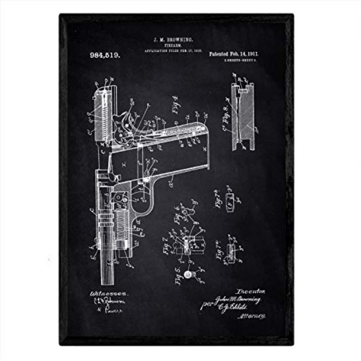 POSTER Gun Patent A3 Rahmenlos - Klar, Papier (29.7/5/42cm) - Nacnic