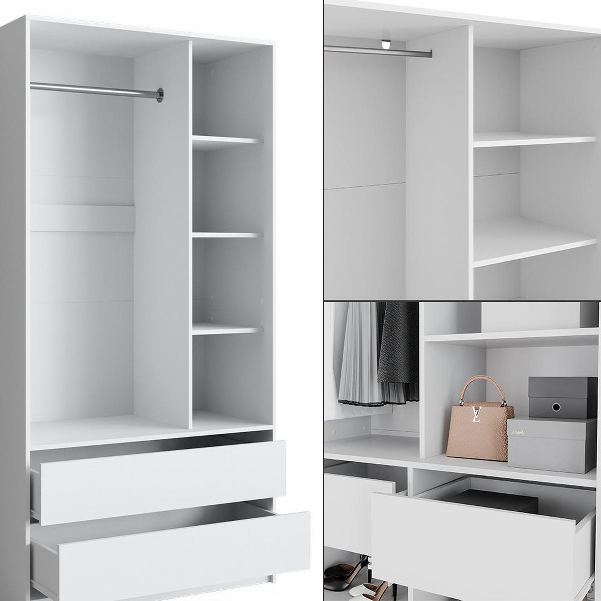 ŠATNÍ SKŘÍŇ Elmo Bílá - bílá, kompozitní dřevo (200/200/50cm) - Vicco