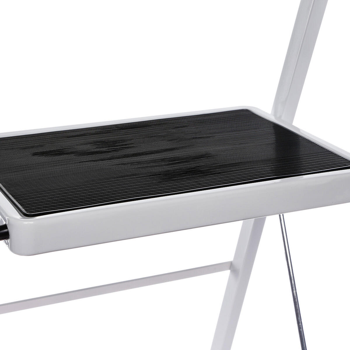 TRITTLEITER mit 3 Stufen, Stahl, PE-Kunststoff, Hellgrau, 105 cm - Grau, Metall (4/116/46.5cm) - 5five Simply Smart
