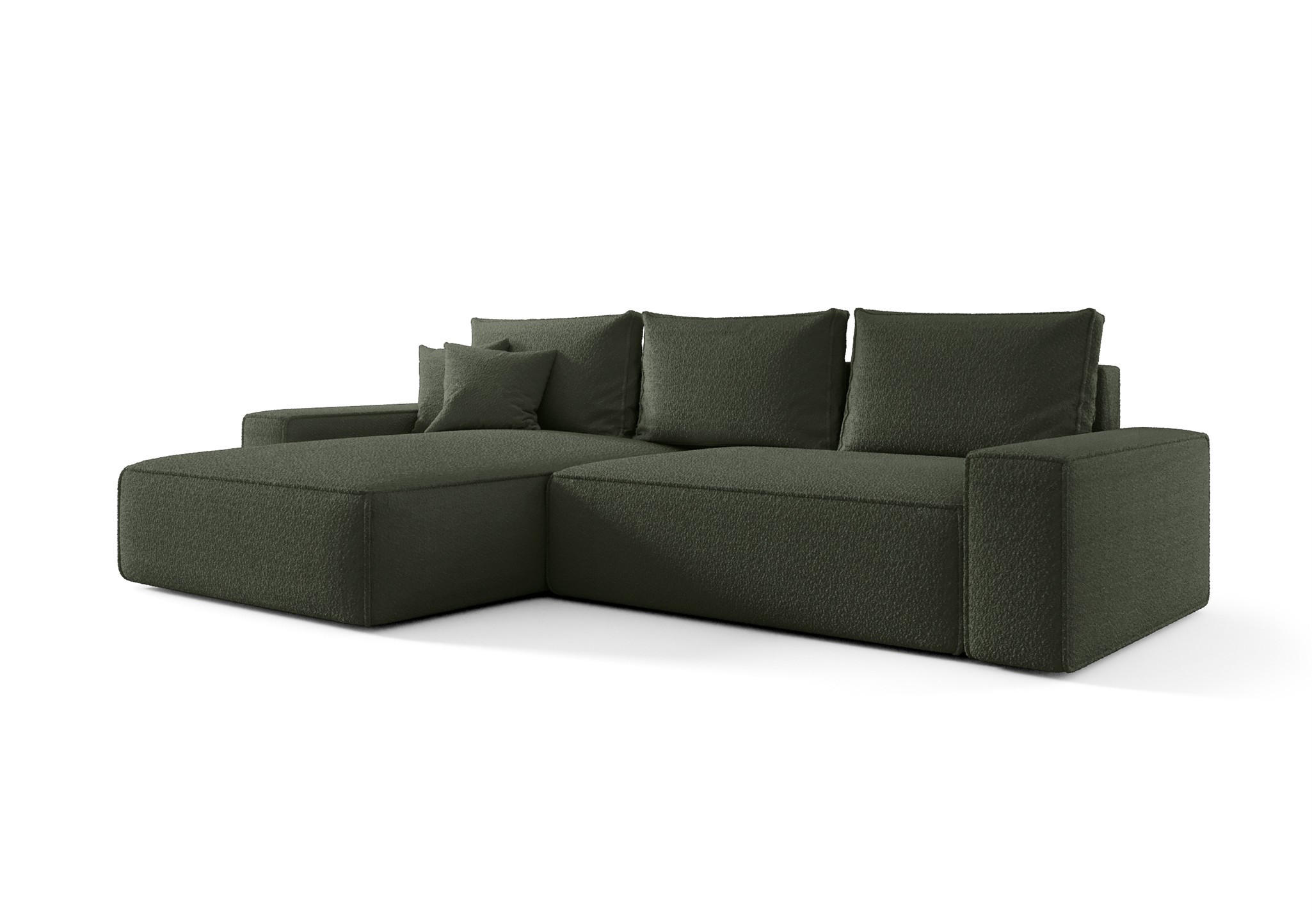 ECKSOFA Walken Mit Schlaffunktion - Grün, Holzwerkstoff/Textil (280/185cm) - Fun Möbel