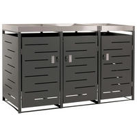 MÜLLTONNENBOX 3er 125x198x84cm 80-240 Liter - Anthrazit, Metall (198/125/84cm) - PROREGAL