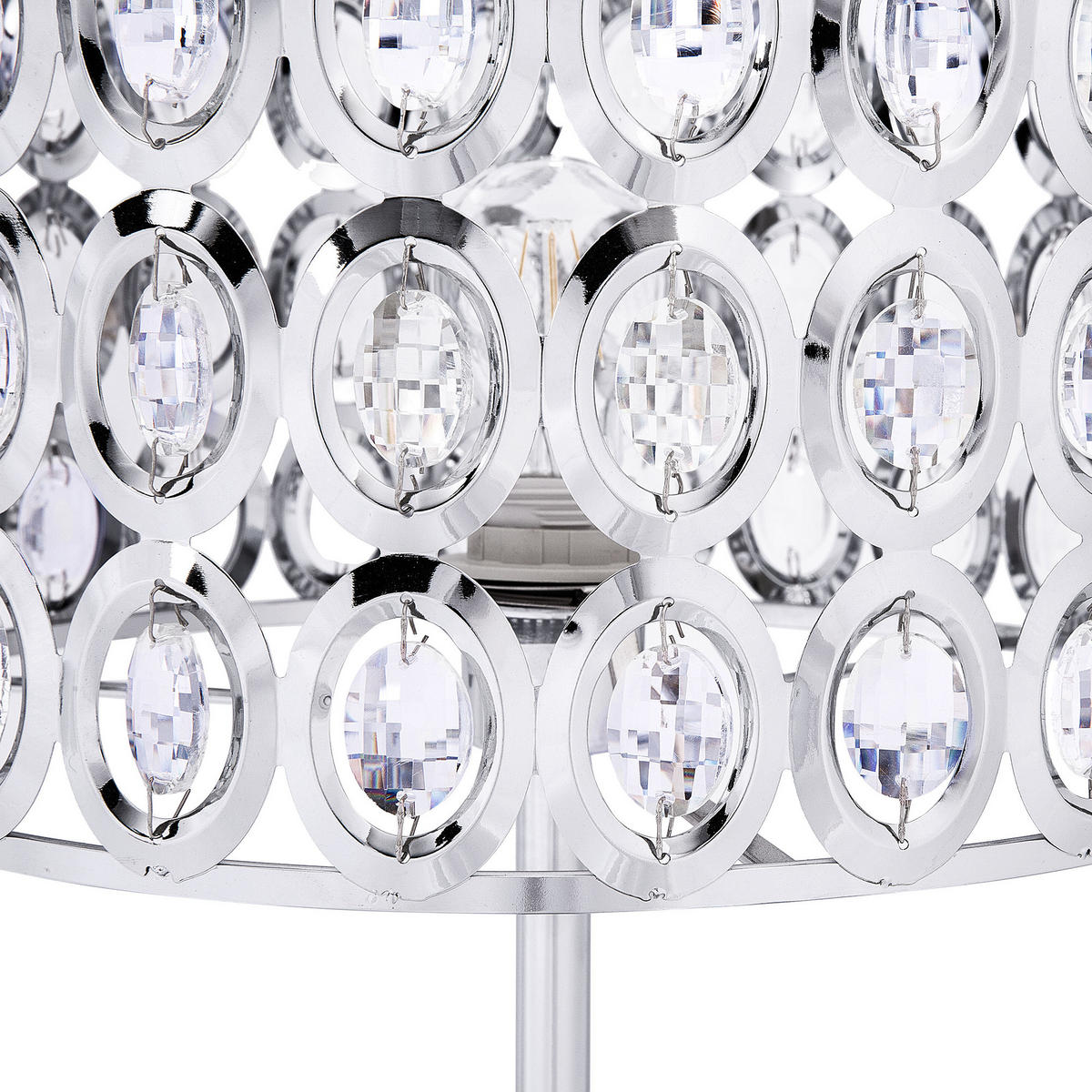 STEHLAMPE Tenna 35/35/160 cm - Silberfarben, Metall (35/35/160cm) - Beliani