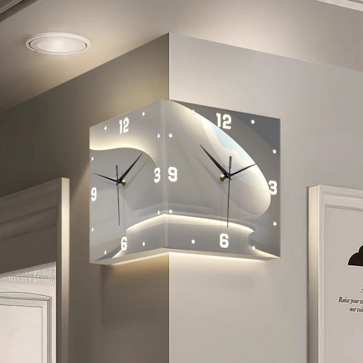 WANDUHR, Acrylmaterial, 26 x 26 x 26 cm, EU-Stecker，Design - Weiß, Kunststoff (26/26/26cm) - Weltevree