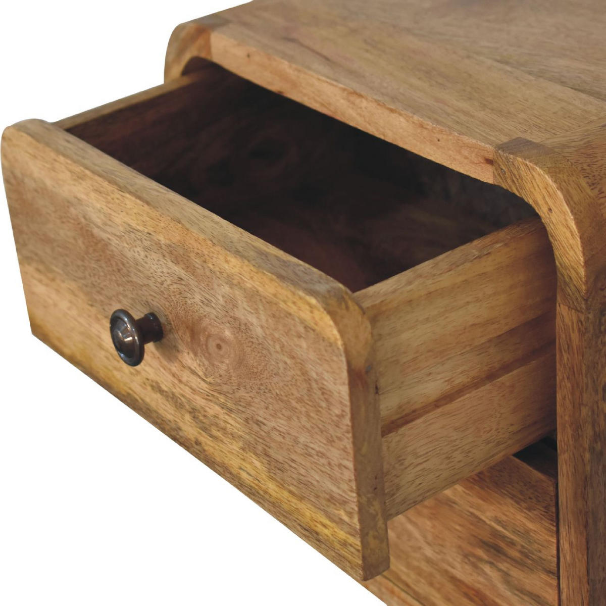 NACHTTISCH Mini aus massivem Mangoholz - Messingfarben/Braun, Holz/Metall (30/25/25cm) - Artisan Furniture
