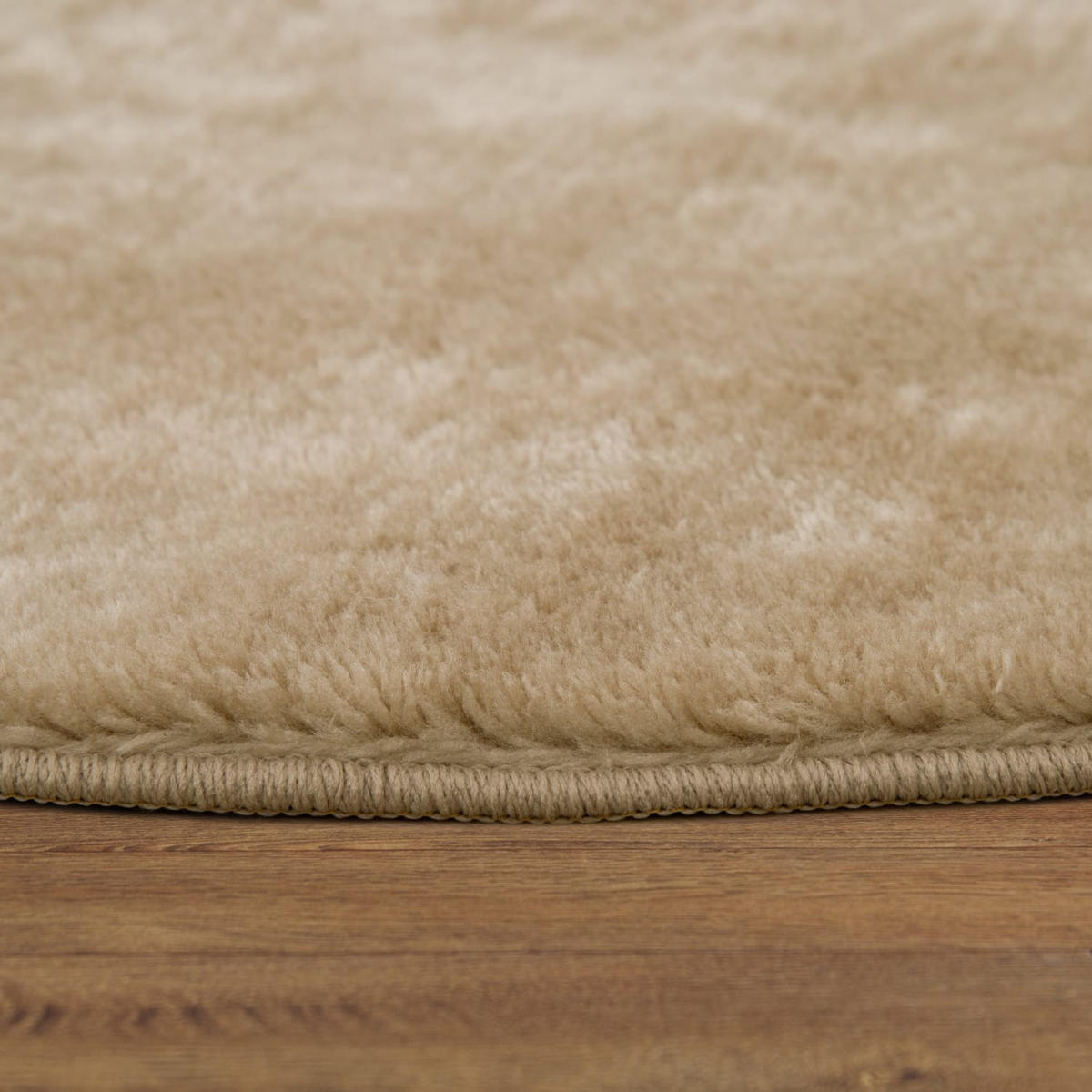 TEPPICH Kurzflor waschbar Unifarben Wohnzimmer schmutzabweisend Natur Rund 200D - Naturfarben, Textil (200/200cm) - KADIMA DESIGN