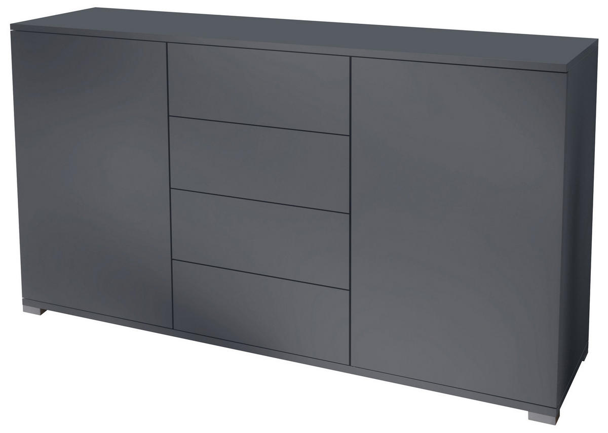 SIDEBOARD Santo Anthrazit matt - Anthrazit, Holzwerkstoff (138.5/75.5/35cm) - Vladon