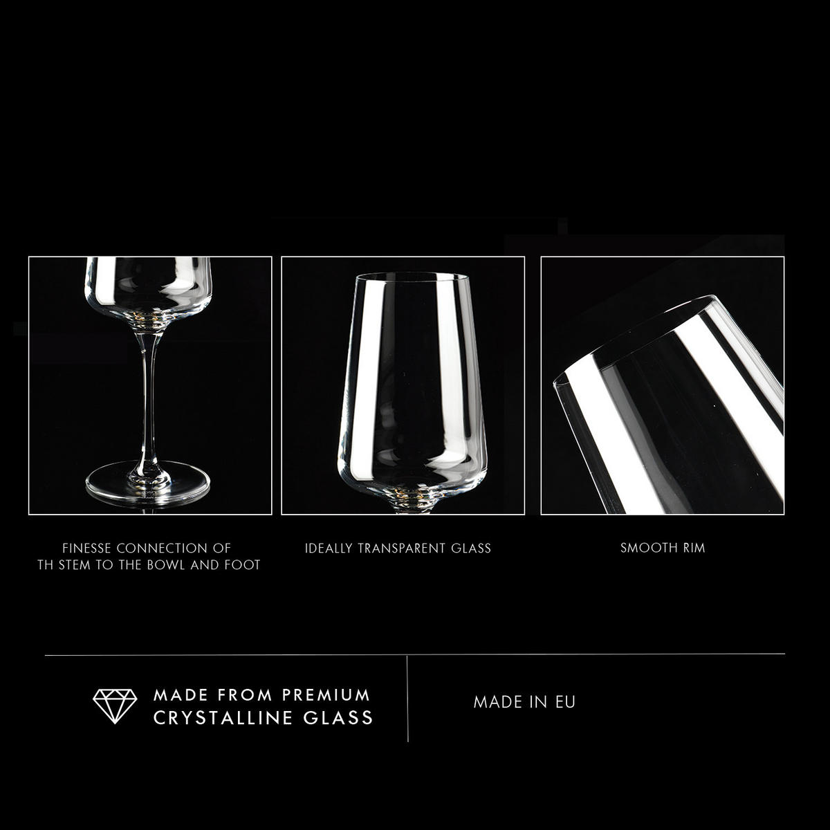 ROTWEINGLÄSER, 6er-Set, 500 ml - Transparent, Glas (0.5L) - Krosno Glass
