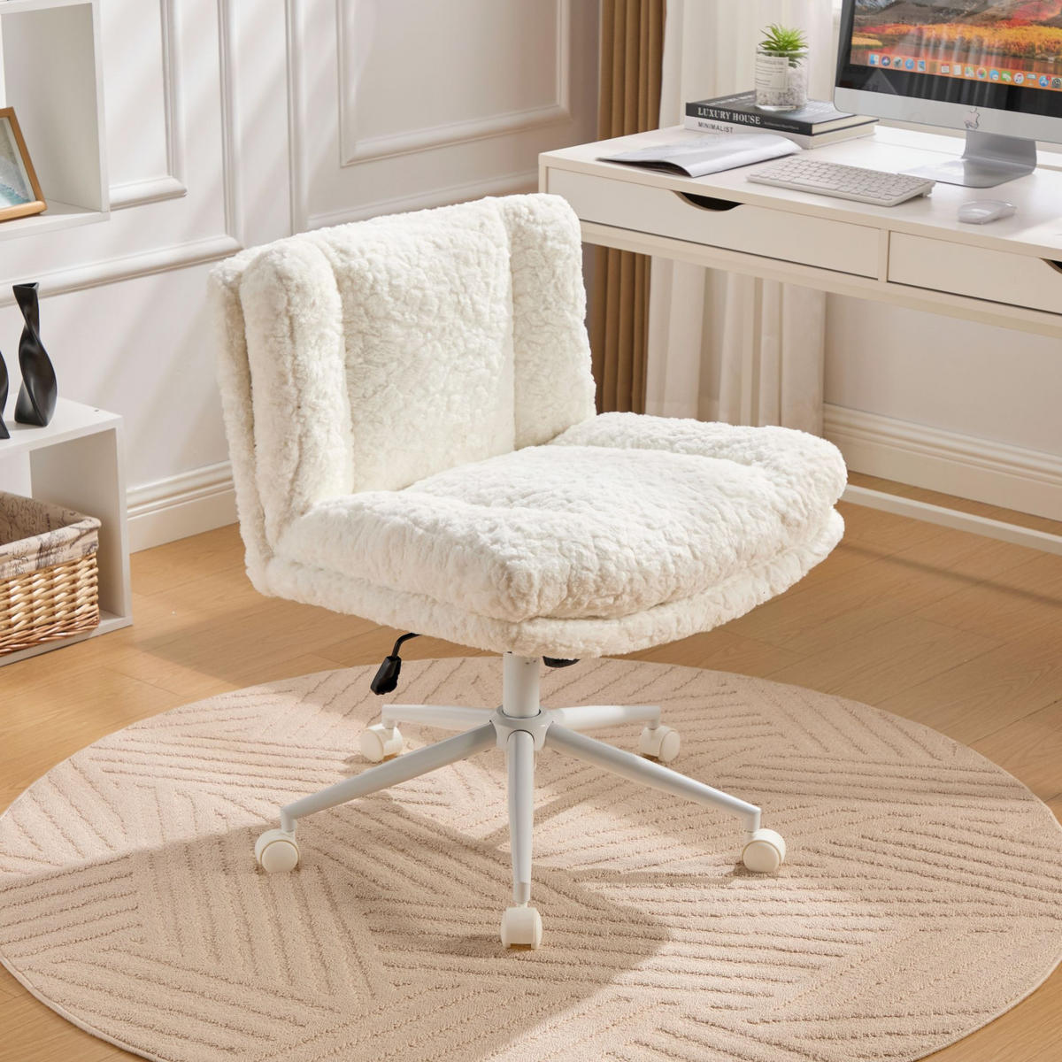 DREHSTUHL DE-36327 mit breiter Sitzfläche Creme - Creme, Metall (67/94/63cm) - ComfortXL