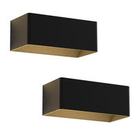 LED WANDLEUCHTE Herz 2er-Set - Schwarz, Metall (10/8/20cm) - Nettlife